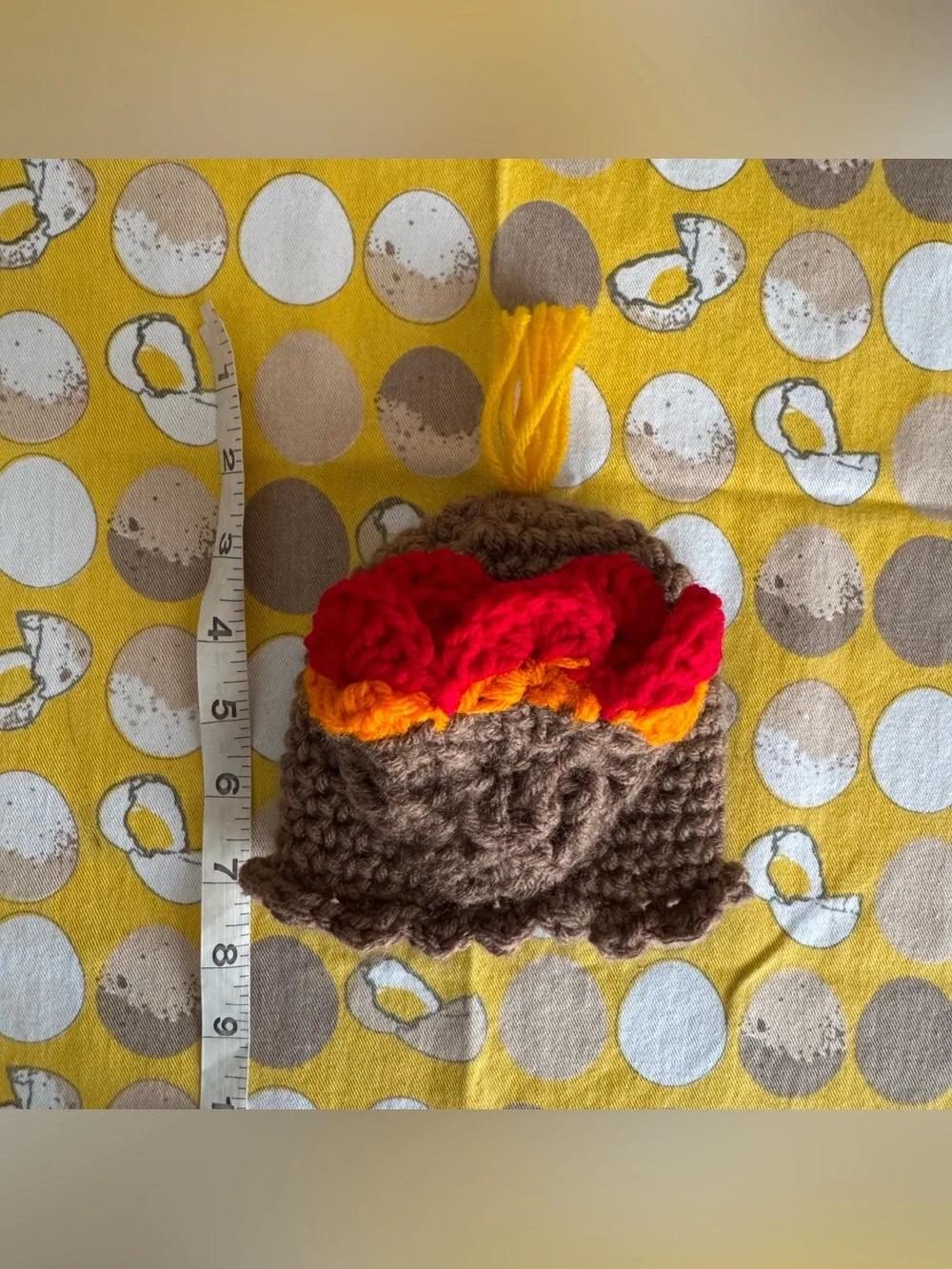 Crocheted back Thanksgiving turkey beanie hat